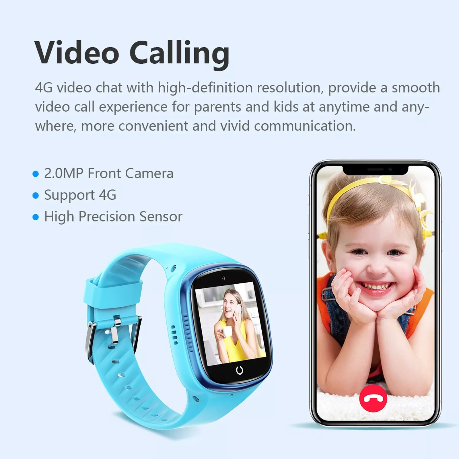 

Gtr3 Pro 4G Smartwatch For Kids, With GPS, Video Call Tracking, Waterproof IP67 GPS LBS, for Boys 5-8