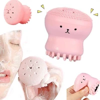 pink safety women skin eco friendly jellyfish shaped double sided exfoliating facial cleaning brush skin care tool