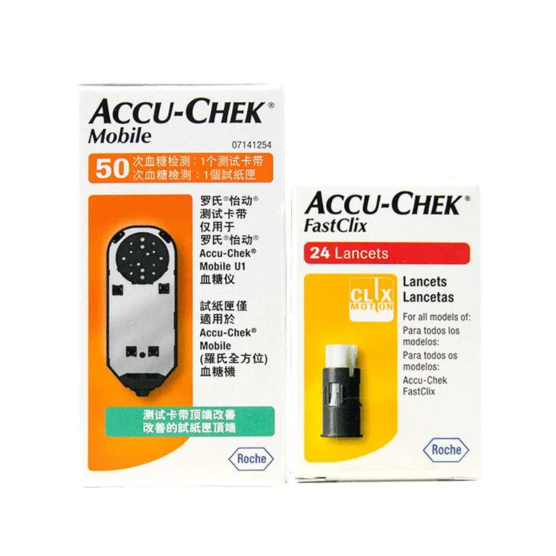 ACCU CHEK Mobile 100 шт. тест-полоски для измерения уровня глюкозы в крови и 144 шт. иглы для измерения уровня глюкозы в крови для домашнего диабета (art.: 3920cebbc068b) - 3920cebbc068b