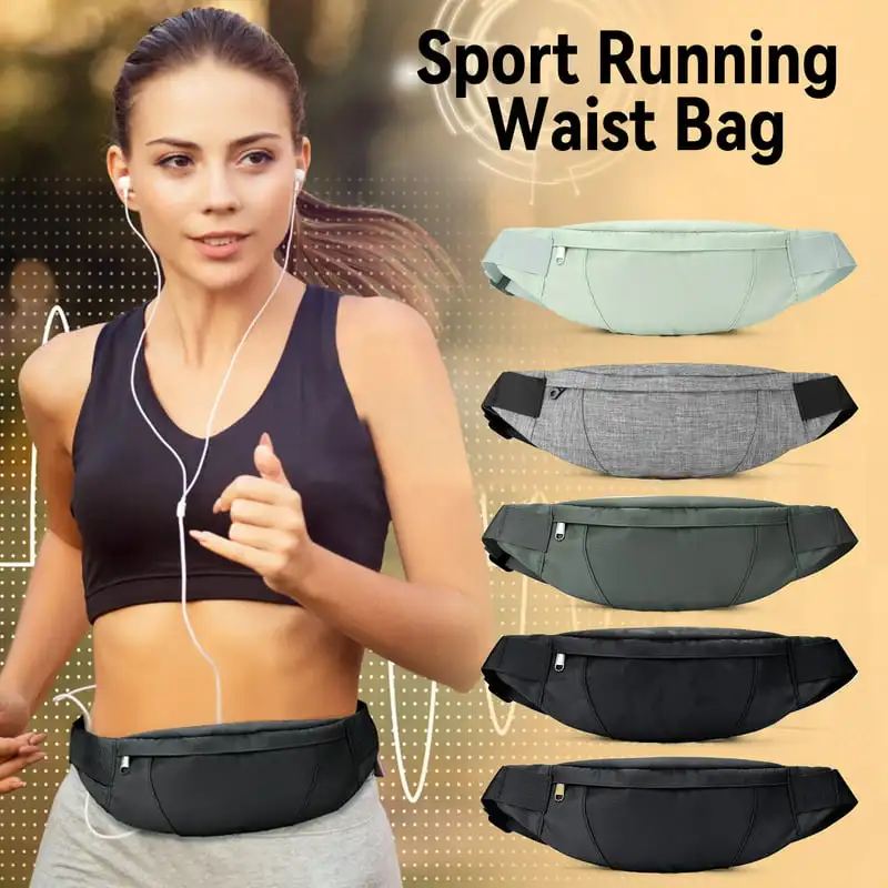 Fashionable Waterproof Black Multi Color Crossbody Waist Fanny Belt Bag for Women Sling Sports Bag with Headphone Jack Men