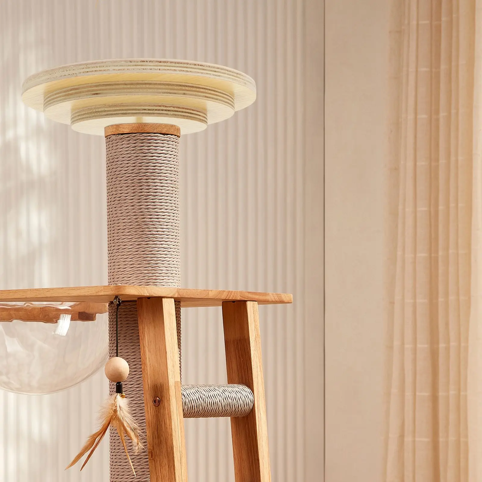 

Полка для кошки износостойкая, деревянная кошачья доска с когтеточками, рамка для скалолазания по небу, подставка для стойки, аксессуар для ...