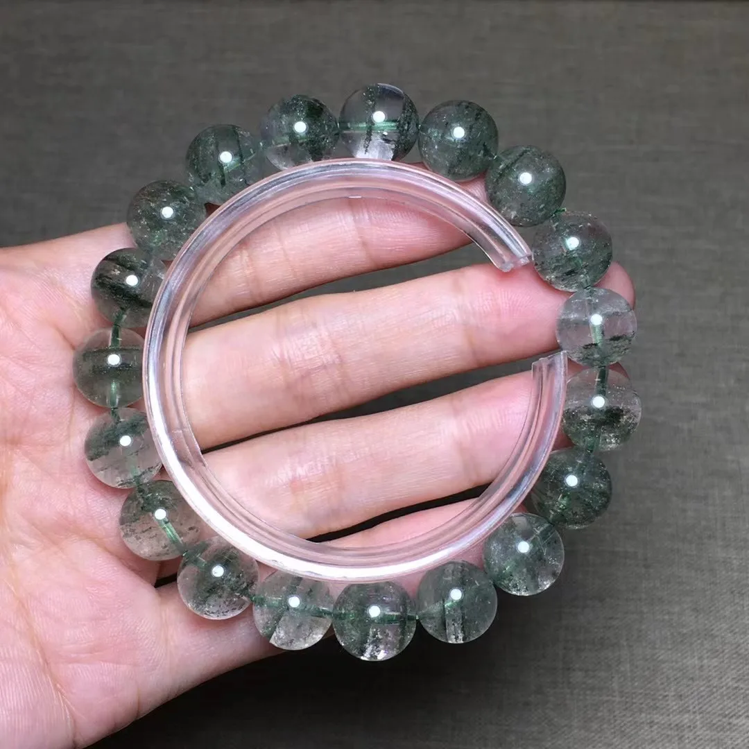 

11mm Natural Green Phantom Quartz Bracelet For Women Lady Men Gift Reiki Crystal Energy Gemstone Beads Jewelry Strands AAAAA