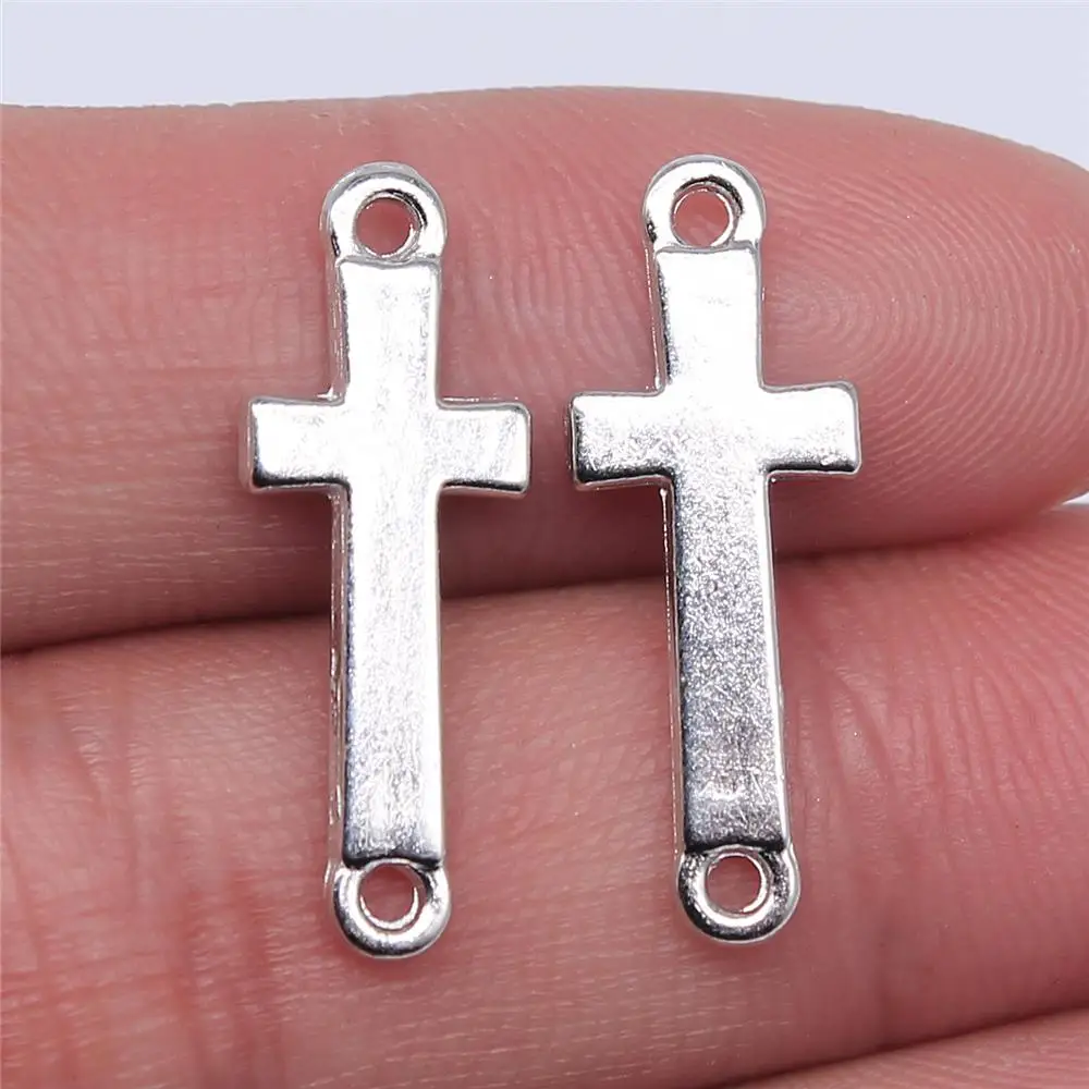 

20pcs 9x25mm Cross Connector Charms Rhodium Color For DIY Jewelry Making Zinc Alloy Charms Pendant Jewelry Findings