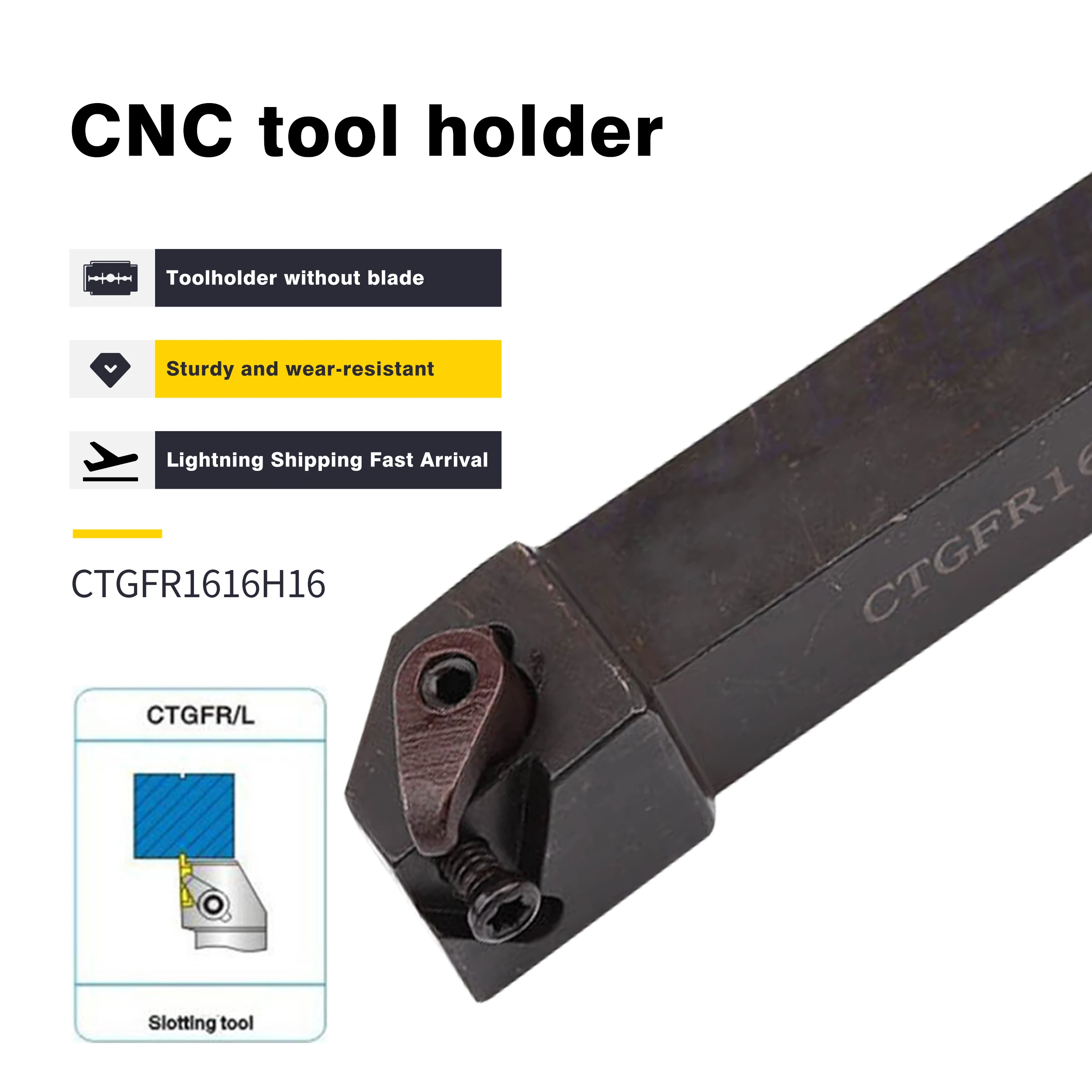 

1pc CTGFR1616H16 CTGFL2020K16 CTGFR2525M16 External Grooving Holder CTGFR2020K16 CNC Lathe Tools Cutting Boring Bar,For TGF32R/L