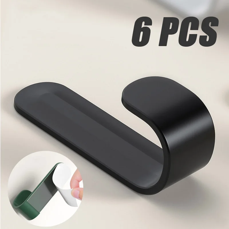 

Wall Shelf Multi-purpose Behind-door Hardware Cloth Bathroom Robe Kitchen Holder Hook Towel 6pcs Organizer Rack Key Hanger Hook