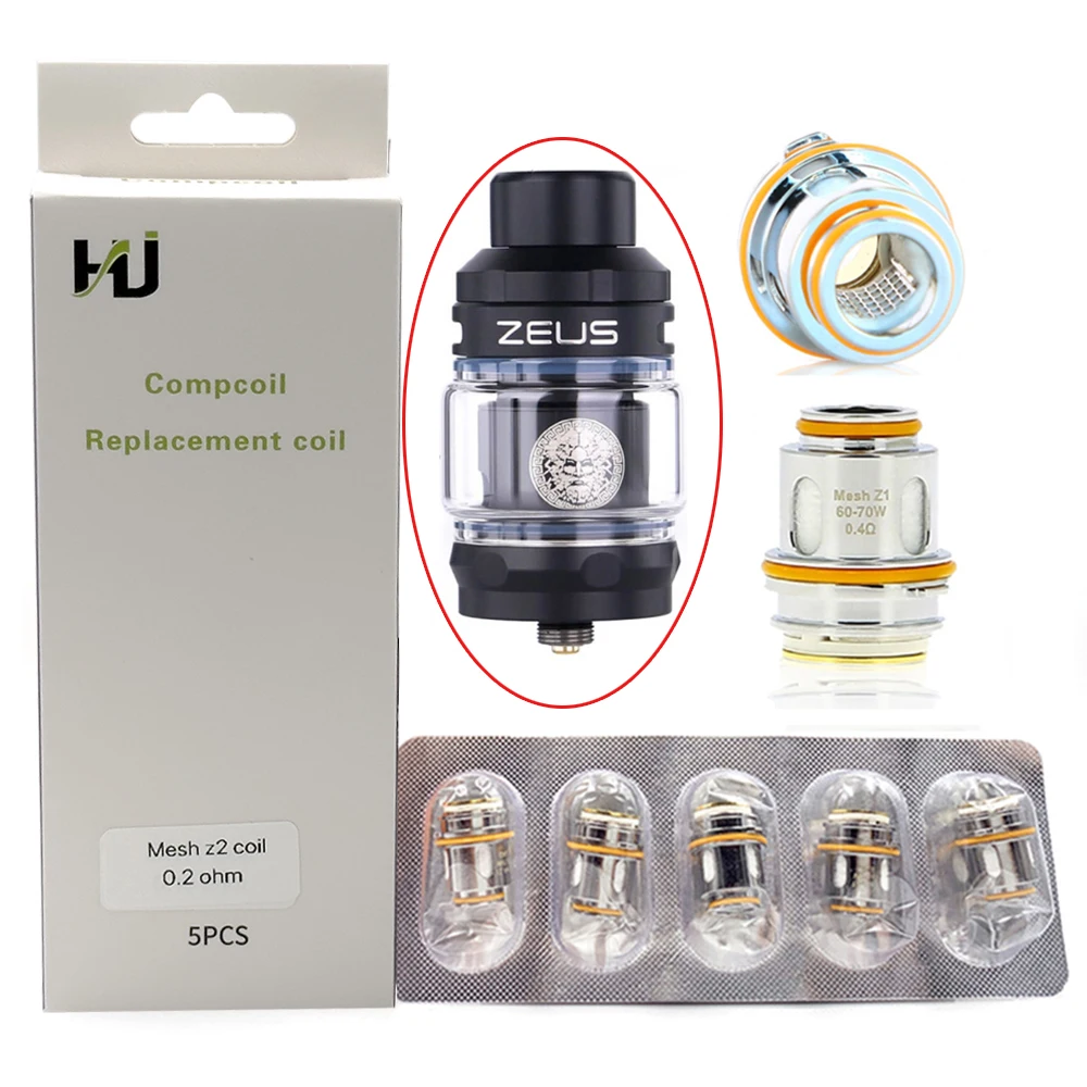 Runvape Zeus Sub Ohm Bobina Bobina A Rete Z1 0.4Ohm Z2 0.2Ohm Testa Di Ricambio Per Atomizzatore Serbatoio E Sigaretta Zeus Sub Ohm