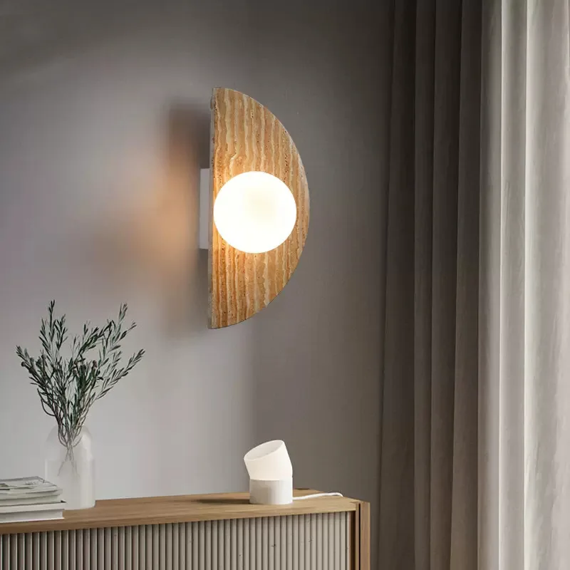 

Wabi-sabi Japanese Style Wall Lamp for Kitchen Bedroom Living Room Stone Aesthetic Room Decorator Replica Lighting Appliance
