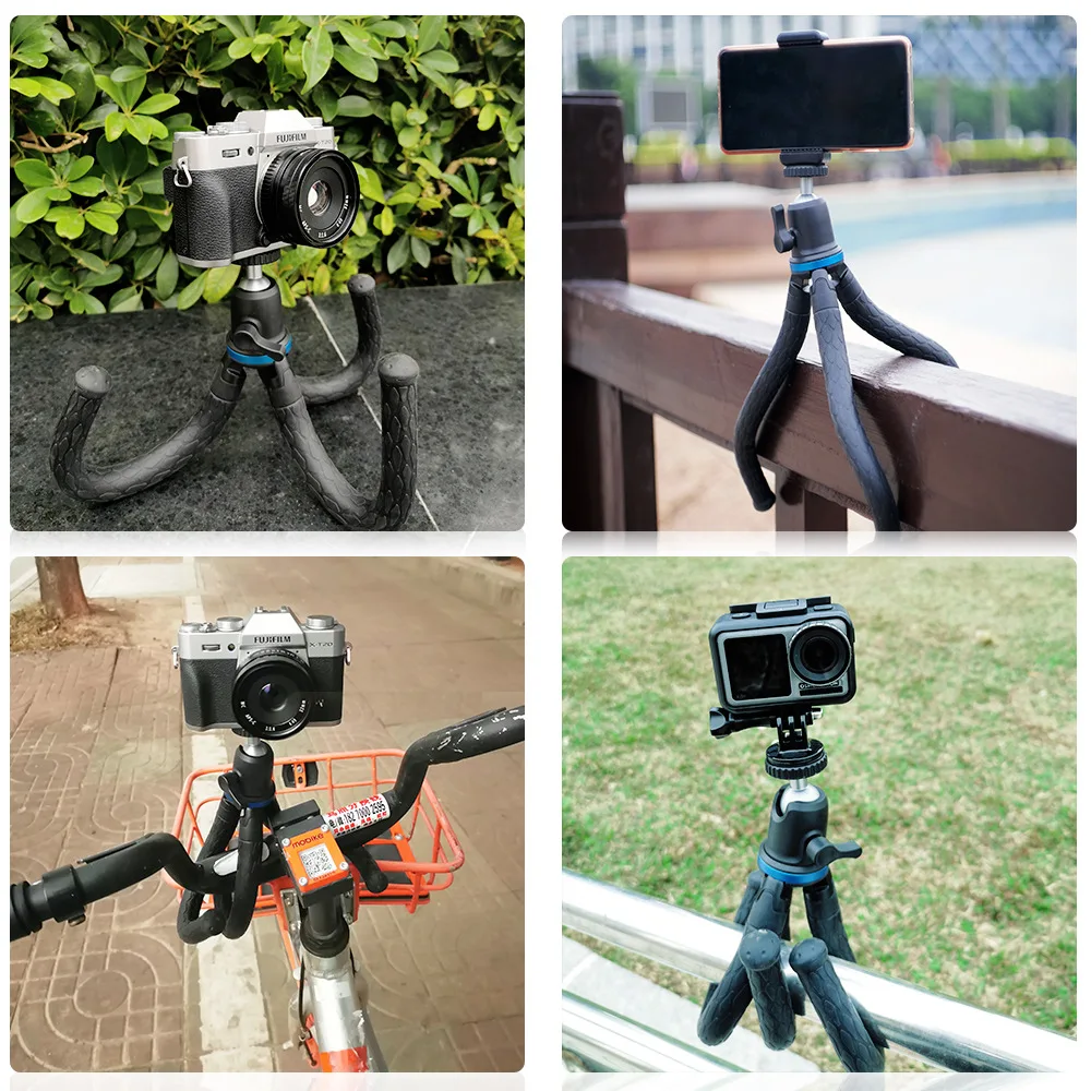 APEXEL JJ10 Tripod for Phone Octopus Flexible Tripod For Phone SLR DSLR Camera Tripod Phone Holder Clip Stand 360 Rotation Shoot images - 6
