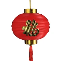 new years day small red lantern ornaments outdoor waterproof balcony chinese style wax gourd lantern decoration led fu