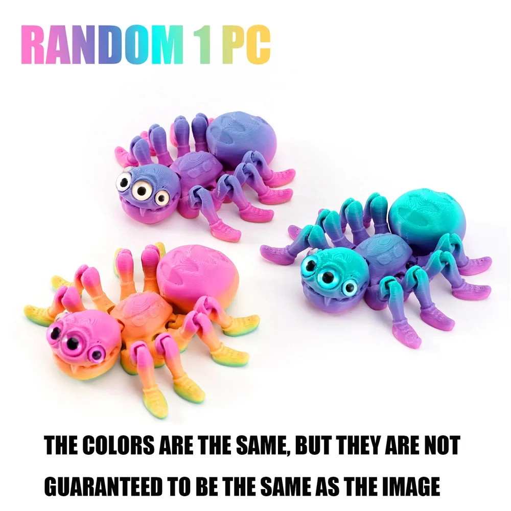 

Красочные 3D-печатные фигурки с подвижными шарнирными несколькими глазами, пауками, аксессуарами для дома, украшения для рабочего стола