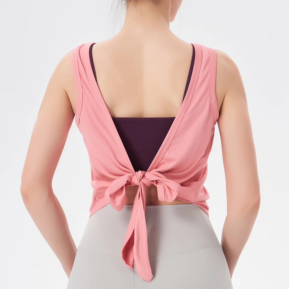 Sexy Open Back Sport Shirt Womens Clothing Gym Tank top Loose Multiple Wear Fashion Sleeveless Fitness Yoga Summer Sports Vest