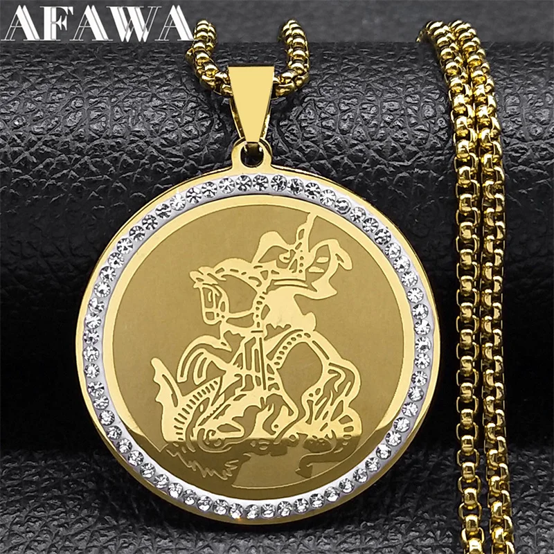 Archangel St. Подвеска с Майклом для женщин и мужчин золотистая цепочка из нержавеющей