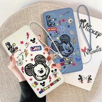 mickey mouse cute for samsung galaxy a73 a53 a33 a52 a32 a22 a71 a51 a21s a03s a50 4g 5g liquid rope phone case coque capa cover