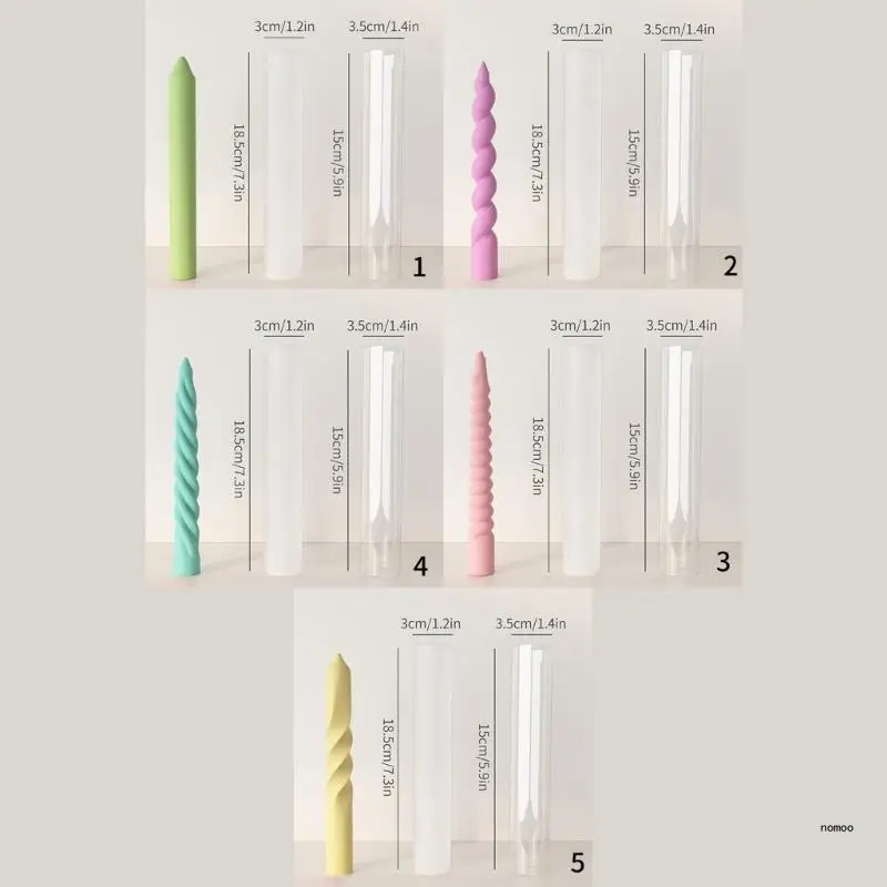 Длинная цилиндрическая силиконовая форма спиральная для свечей ароматерапии