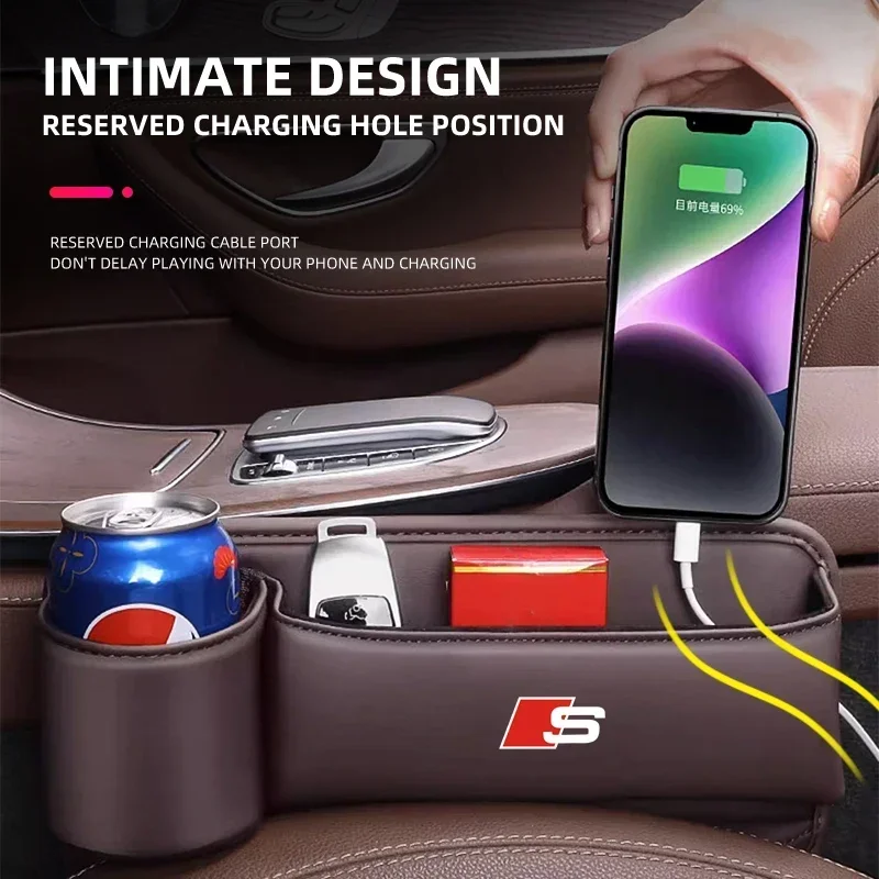 Органайзер для автомобильного сиденья с логотипом Audi Sline TT Q2 Q3 Q5 Q7 Q8 A3 A4 A5 A6 A7 R8 B5 B6 B7