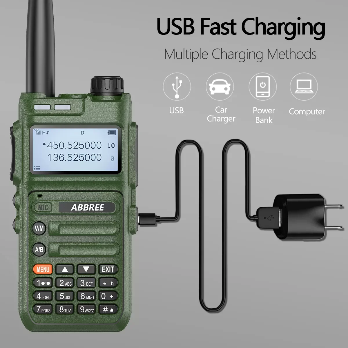 AR-F5 10W Powerful Scanner Frequency 136-520mhz 128CH Walkie Talkie Wireless Copy Frequency AR-F8 Long Range 2-Way Radio images - 6