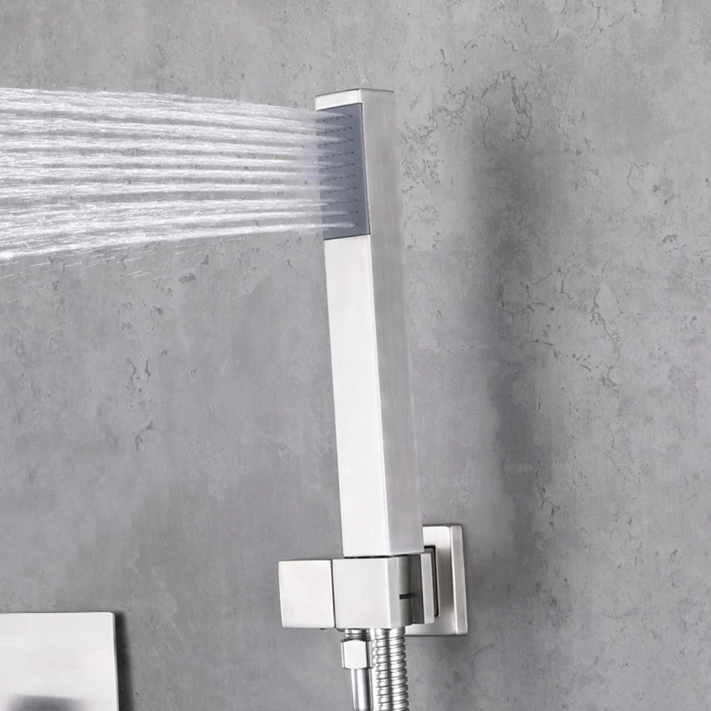 Набор для ванной комнаты смеситель из нержавеющей стали черного серебристого и