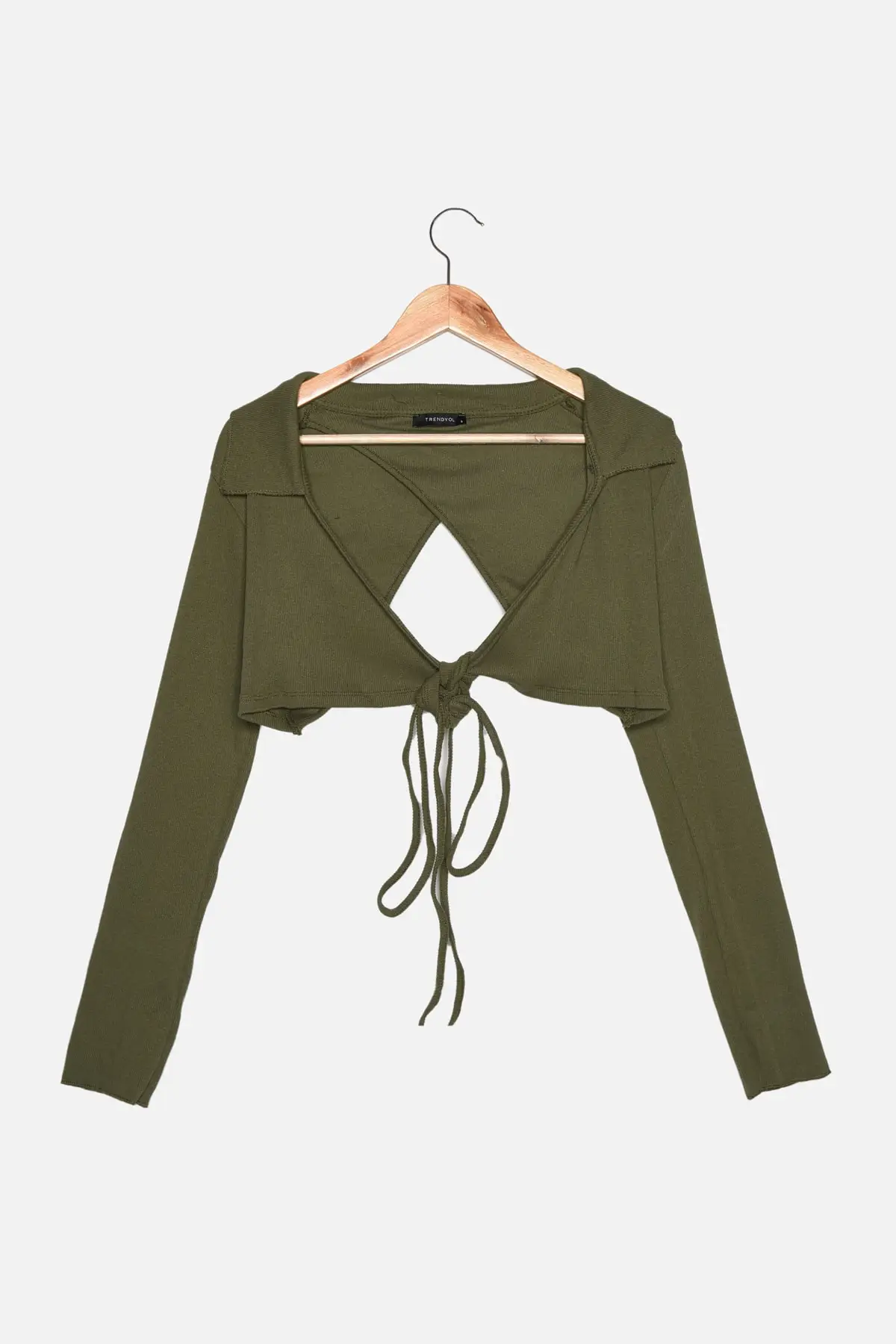 

Trendyol Back Low-Cut Ribbed Crop Knitted Blouse TWOAW22BZ0334