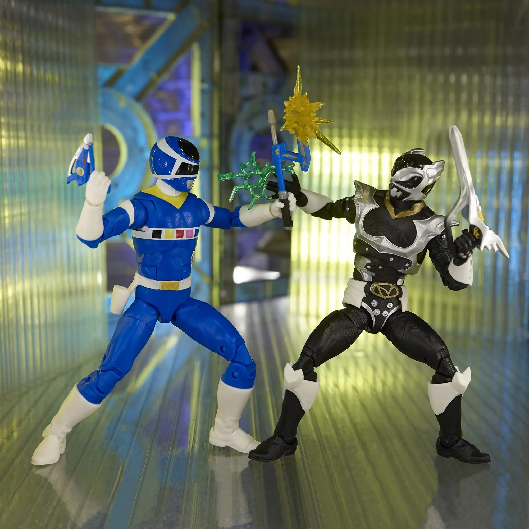 Hasbro Power Rangers Коллекция молний в космосе Blue Ranger Vs. Silver Psycho 2 упаковки 6-дюймовые