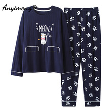 Pijama kawaii con estampado de gatos para mujer...