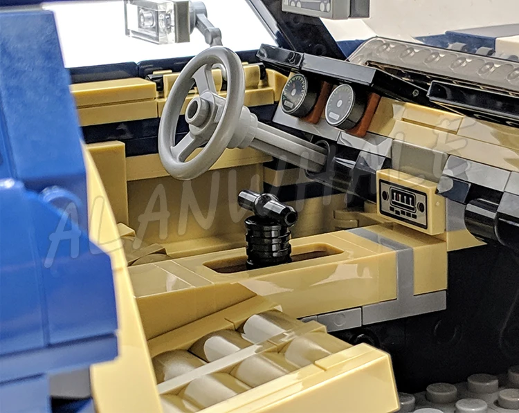 1471 шт. креативный эксперт 1960-х годов автомобиль Мустанг темно-синий белый