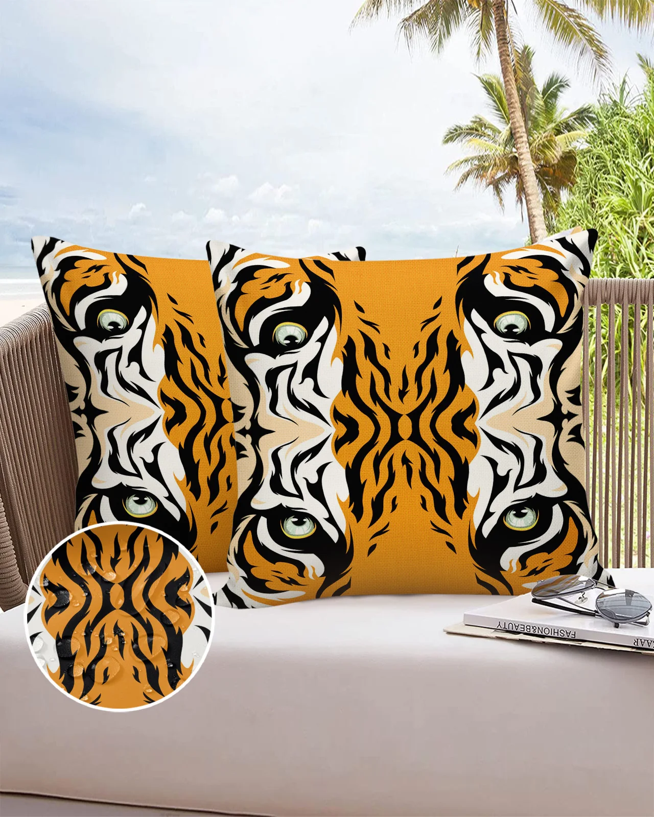 

Tiger Eyes Waterproof Pillowcase Home Decor Sofa Decor Pillowcase Bedroom Pillow Cushion Cover