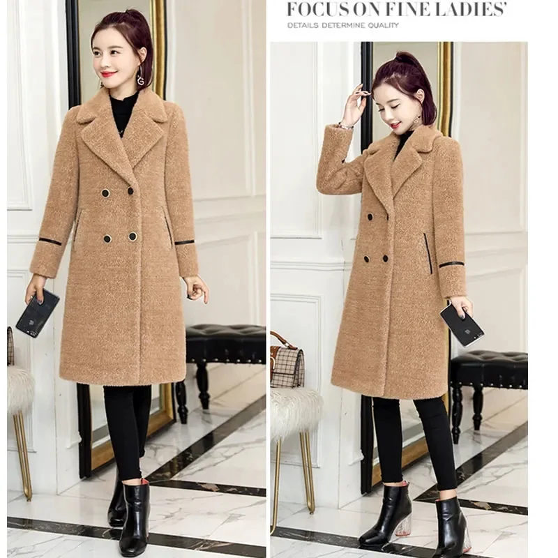 Imitation Fur Coat Women's New 2022 Autumn And Winter Parka Long Thick Outwear Imitation Mink Fleece Coat Ladies Wool Coat