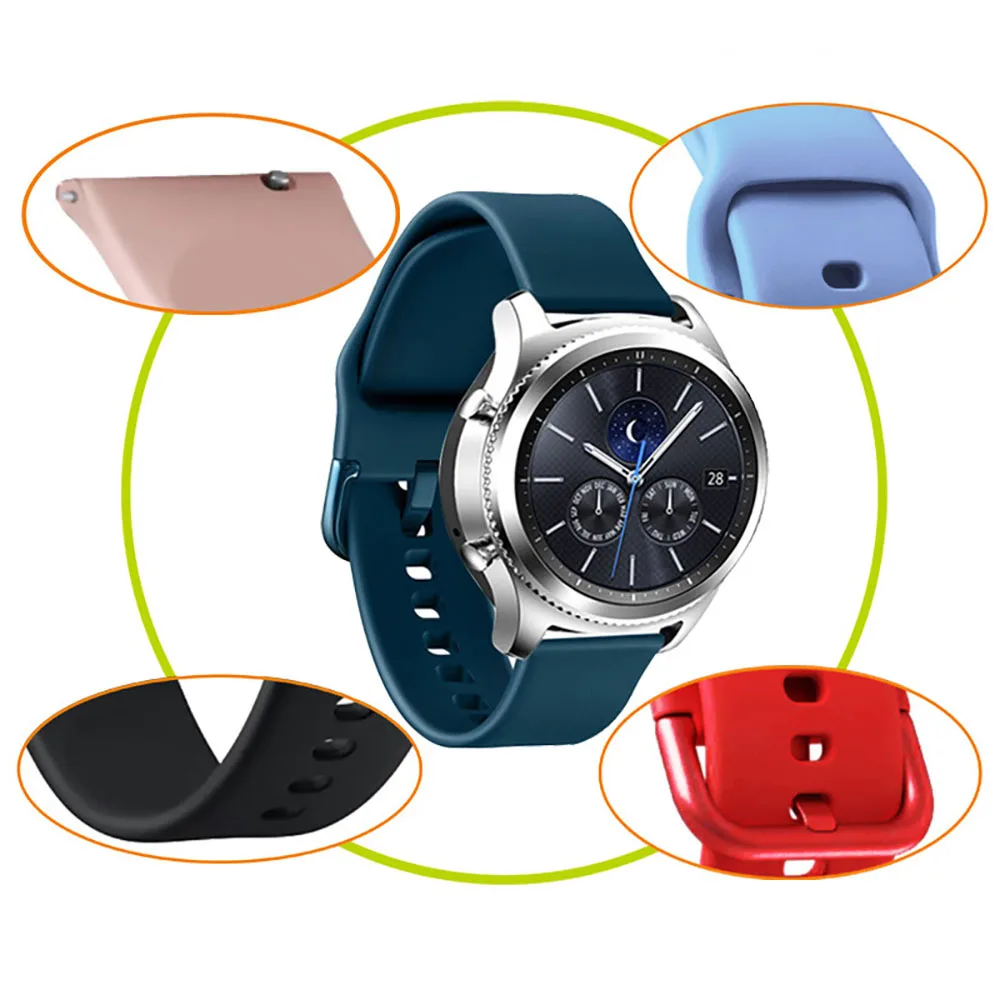 Силиконовый ремешок 18 мм 20 22 для Garmin Vivoactive 3 4 4s наручных часов CAME 2 2s SQ браслет