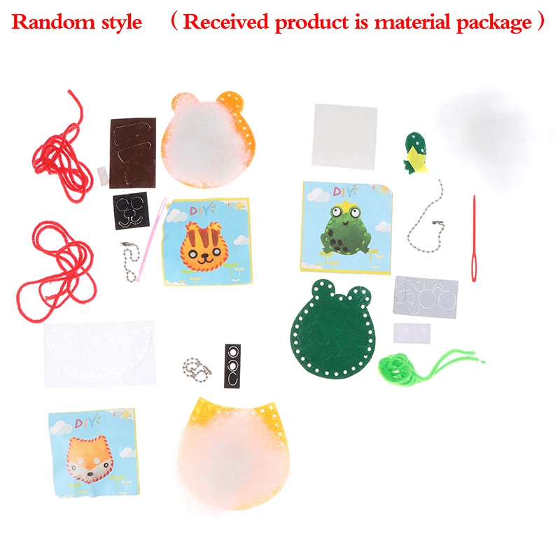 

1set Handcraft Toys For Children Diy Handmade Pink Bag Keychain Ornaments Arts Crafts Kits Creative Toy