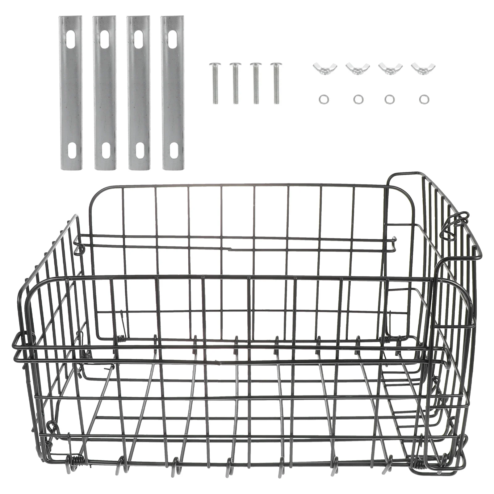 

Bicycle Rear Basket Practical Bike Simple Container Ornament Black Storage Baskets