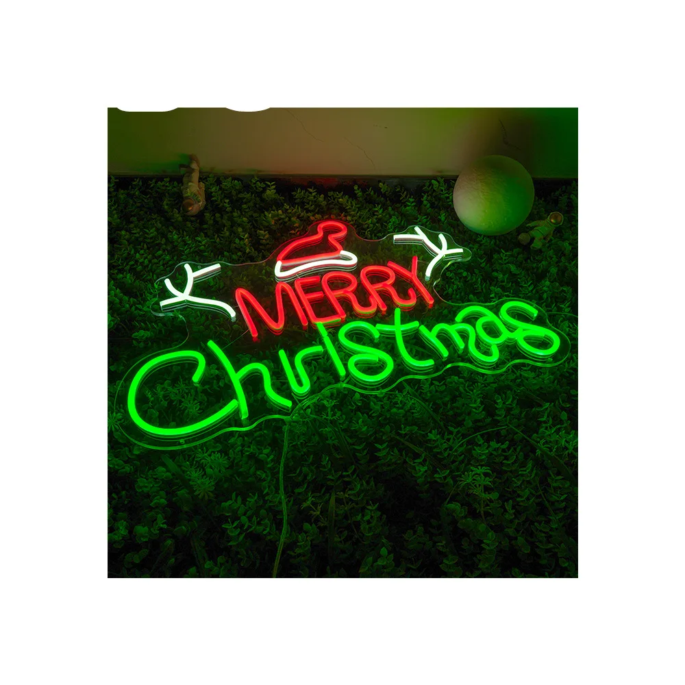Hotsale Free Shipping Custom Merry Christmas Neon Sign Light Acrylic Signs for Christmas Gift