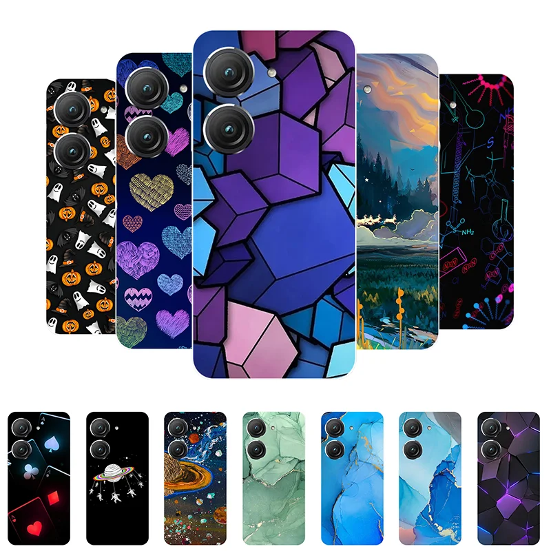 

For Asus Zenfone 9 Case AI2202-1A006EU Soft Silicone Painting Cute TPU Back Cover For Asus Zenfone 9 Phone Case Zenfone9 Funda