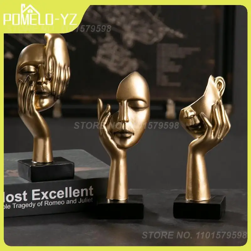 Gift Resin Abstract Statue Half Face Sculpture Art Crafts Table Bookshelf Office Office Home Decor Decoration