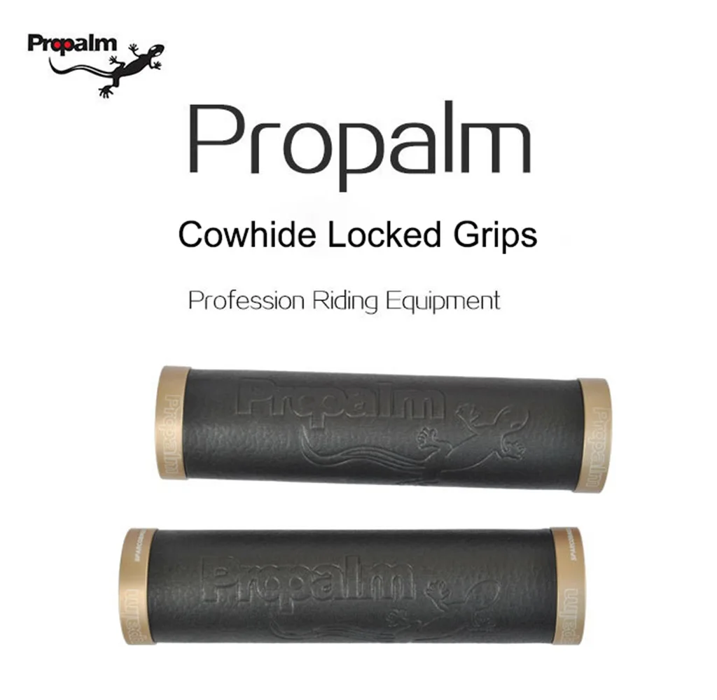 

Propalm Bicycle Handlebar Grips - Cowhide Cover Leather for Mountain Road Folding Bike Anti-Slip Handle Grip Bike Accessories