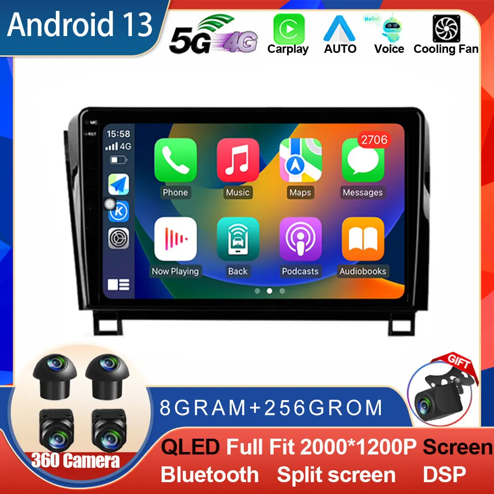 Android 14 для Toyota Tundra XK50 2007-2013 Sequoia XK60 2008-2017 Автомобильный радиоприемник