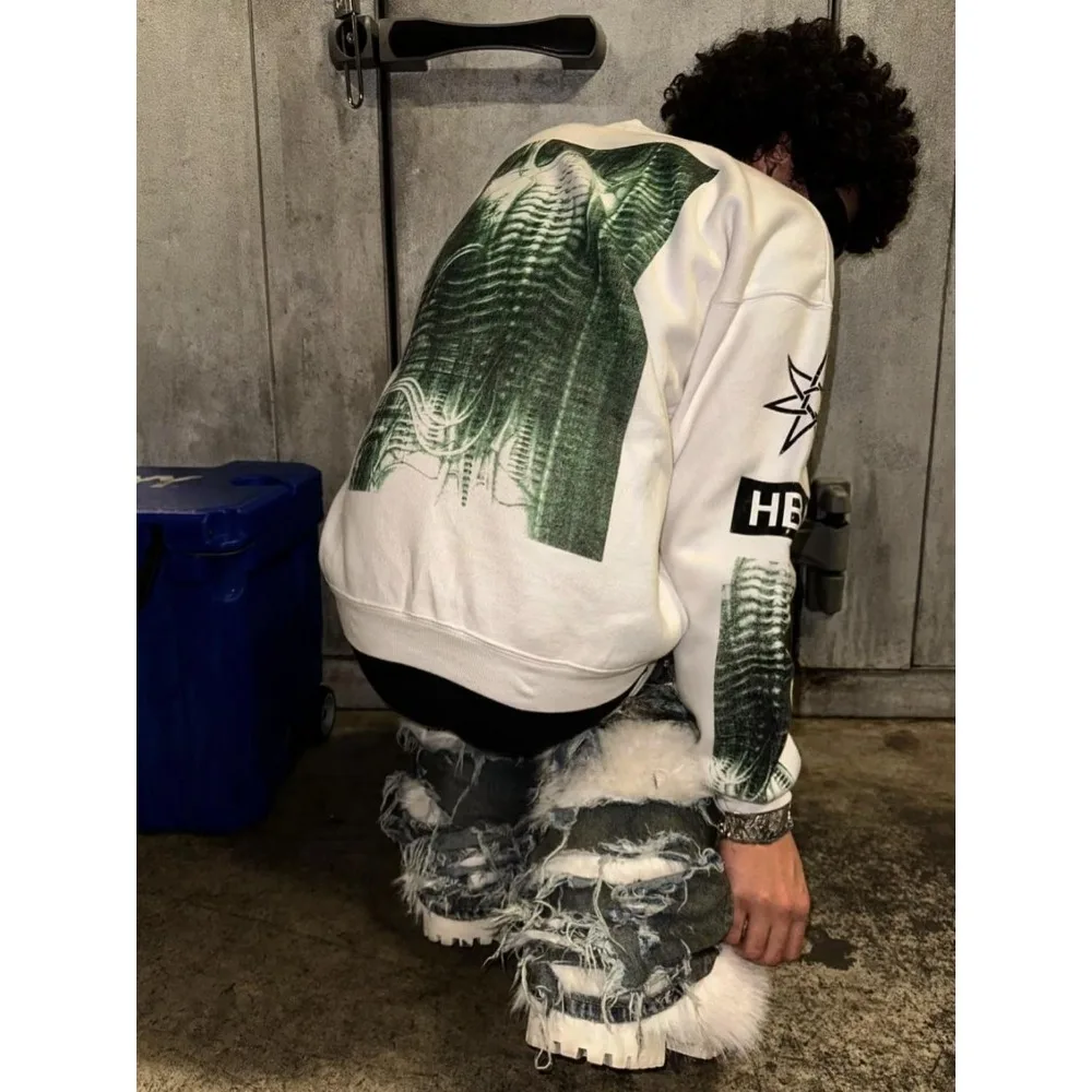 NIGO Мужская модная толстовка с круглым вырезом в стиле ретро со старым принтом