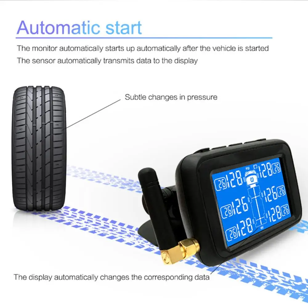 

Car Tire Pressure Monitor TPMS Sensor U901T Truck 24V Wireless with 6 External Sensors