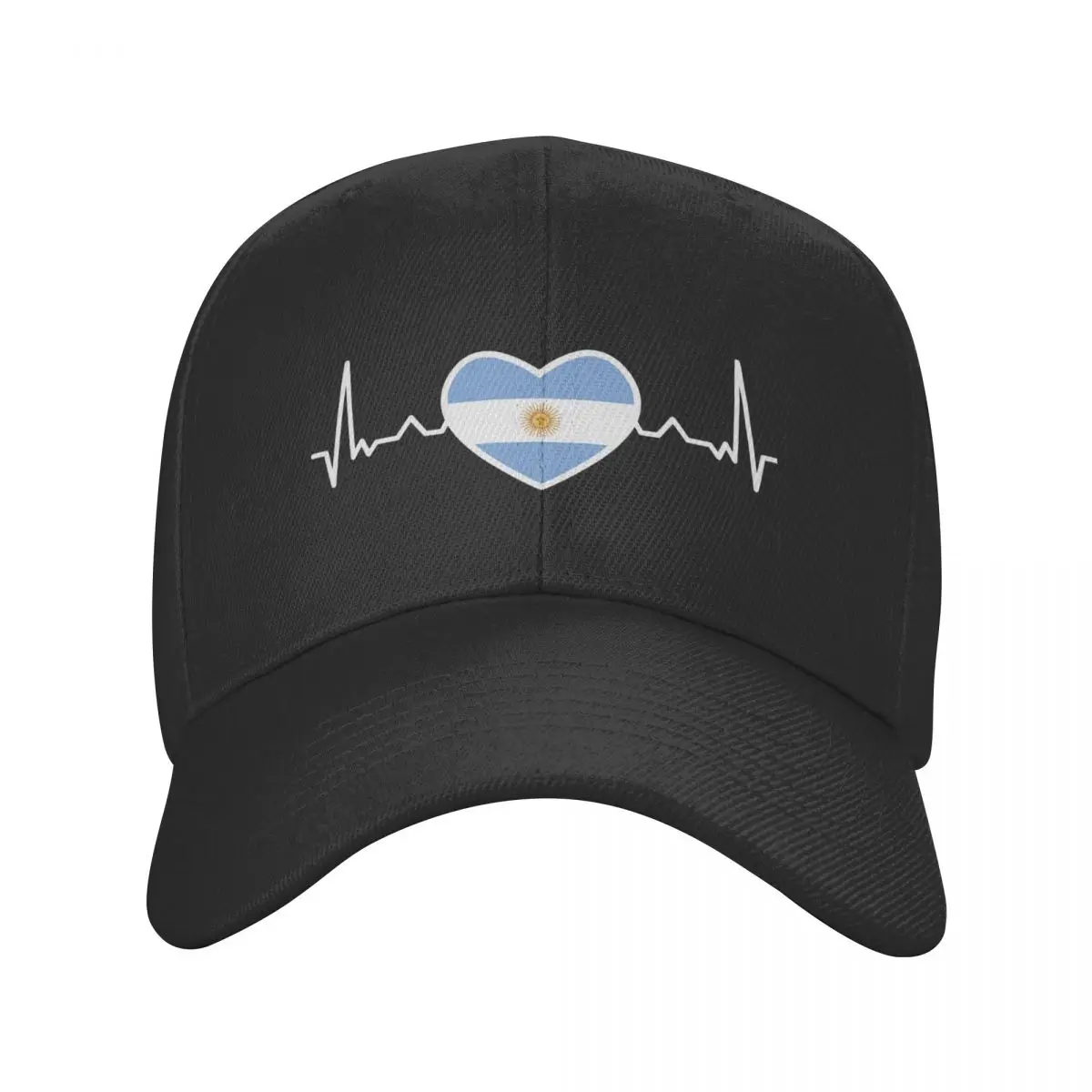 

Cool Heartbeat Argentina Flag Baseball Cap Personalized Adjustable Unisex Argentinian Proud Dad Hat Summer Snapback Caps