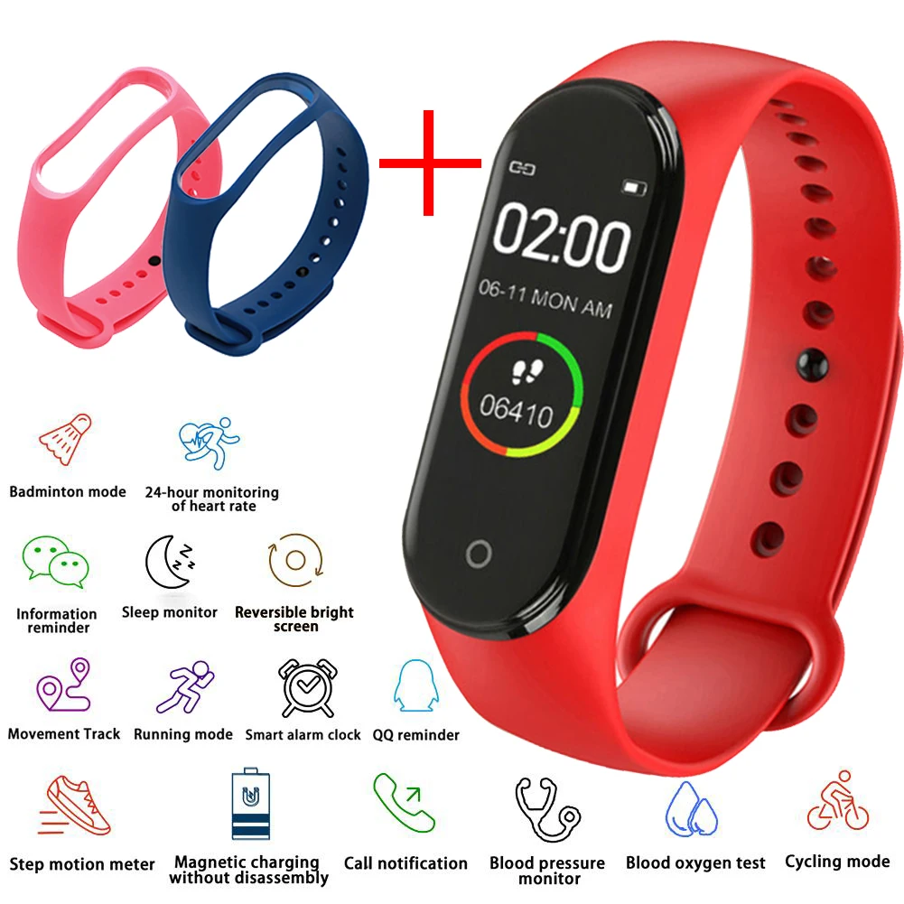 

Connected Watch Child Electronic Watch Bluetooth Heart Rate Monitor Waterproof Message Reminder Pedometer for Children Watches