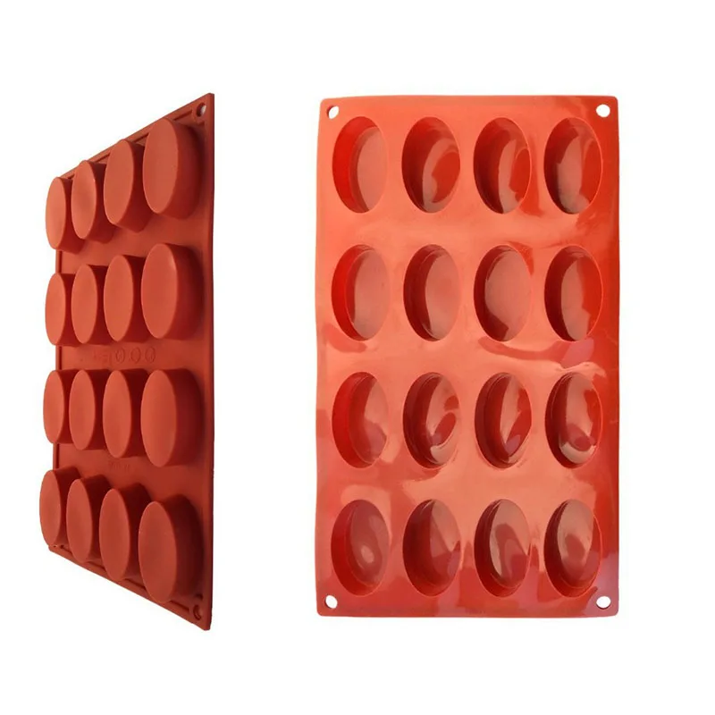 Силиконовая форма для мыла овальной формы с 16 отверстиями шоколада глины из