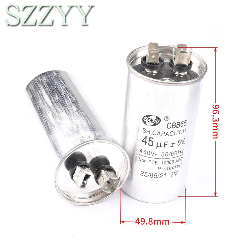CBB65 air conditioner compressor start capacitor 6/10/16/20/30/40/50/60/70 / 80UF 450V