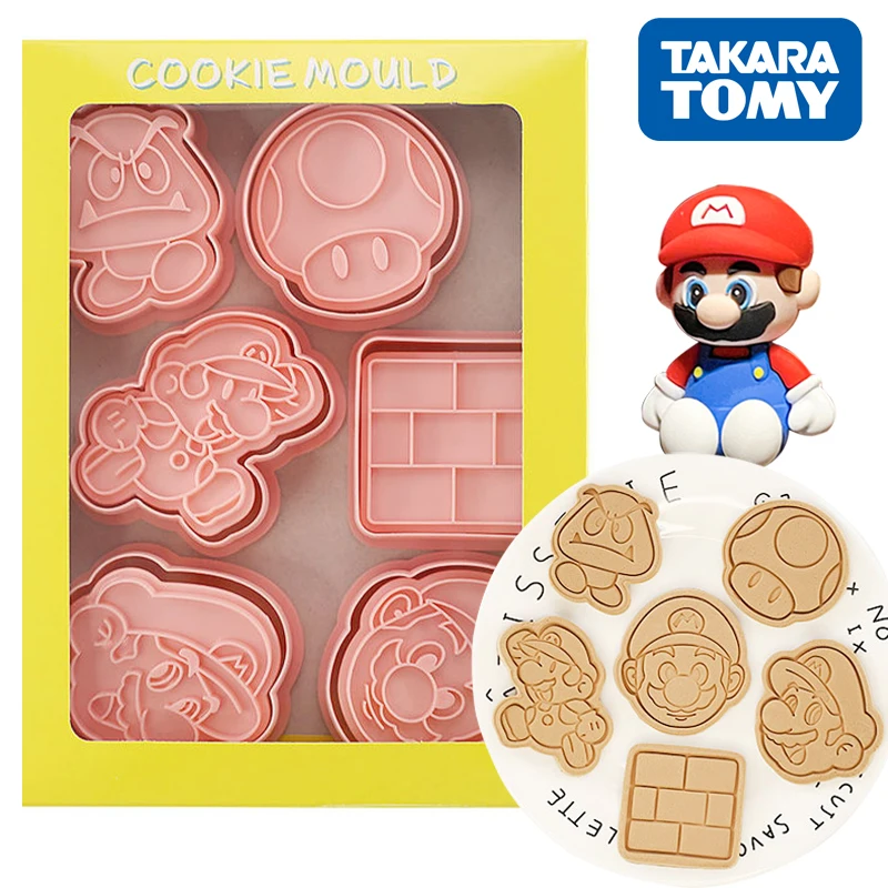 

Mario cookie mold baking cookie cookie mold box holiday gift set home DIY cookie 3D three-dimensional push fudge baking tool.