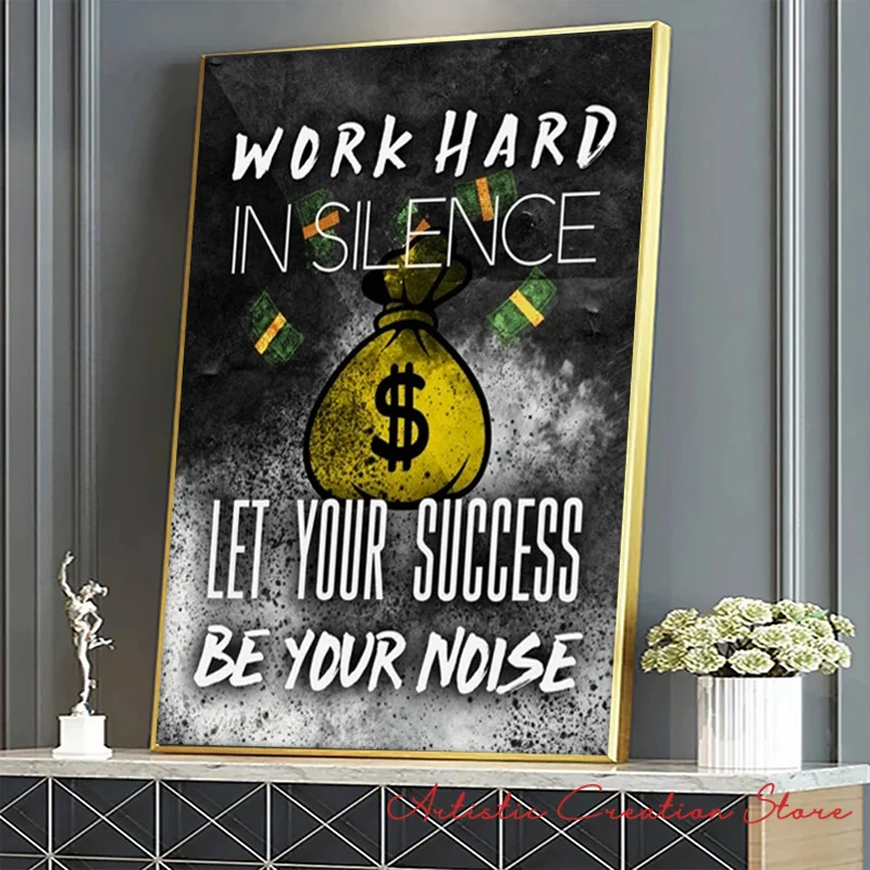 

Вдохновляющие цитаты, Постер «пусть ваш успех», постер с золотыми монетами, Картина на холсте, HD печать, картина для гостиной, офиса, украшен...