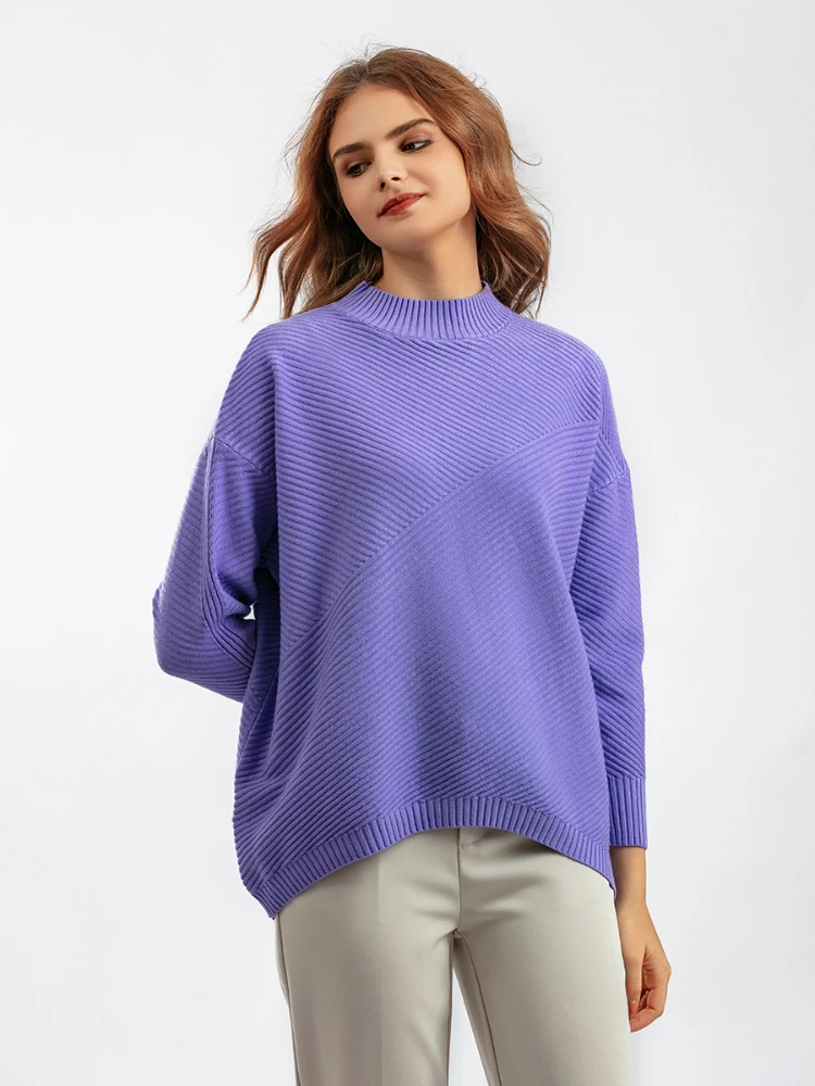 

Sweaters Women Winter 2023 Women's Pullovers Korean Fashion New In Knitwear Ladies Sweater Casual Tops Mock Neck Solid Jumper