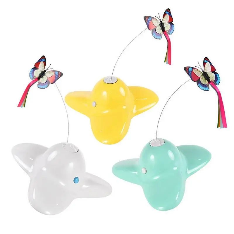 

Butterfly Cat Toy Butterfly Wand Automatic Cat Toys Moving Cat Toys With LED Light And Weighted Base Butterfly Flutter Pet
