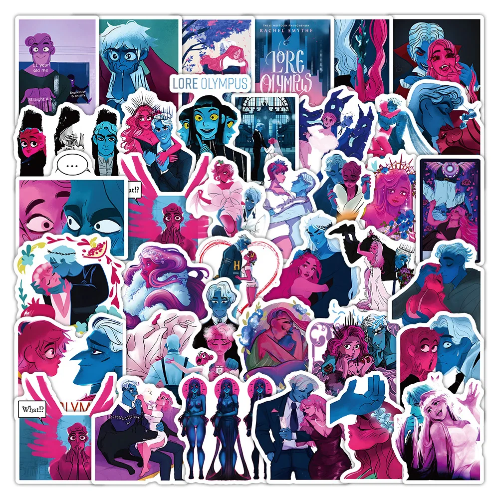 Фото 53 шт. аниме Lore Olympus романтическая любовь наклейки мультфильм крутая граффити наклейка детская игрушка в подарок для скрапбукинга скейтборд игрушка-гитара №4