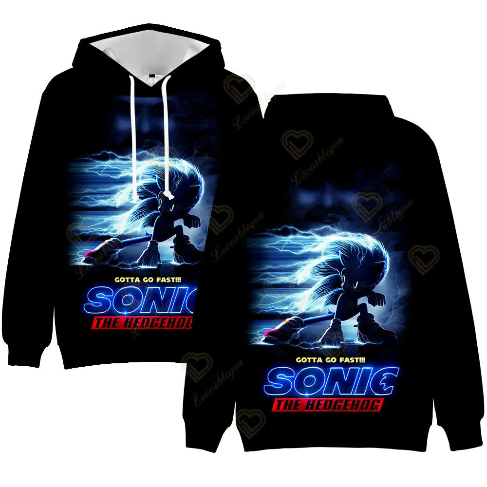 

Men Hoodies Sonic Merch Women Pullovers Hoodies Sweatshirts Sonic Print Anime Hoody Streetwear Tops Male