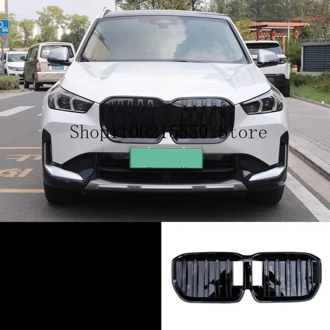 Решетка переднего бампера автомобиля для BMW iX1 U12 2023-2024, маска, сетка, решетка радиатора, комплект кузова без съемной наклеивания, автомобильные аксессуары