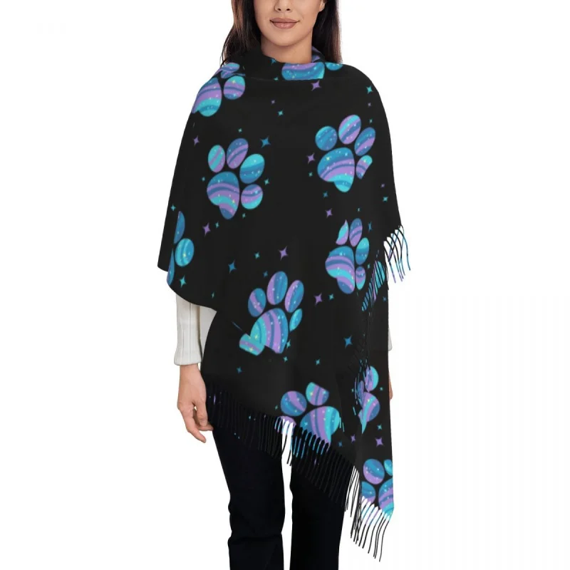 

Personalized Printed Starry Paws Scarf Women Men Winter Fall Warm Scarves Floral Dogs Animal Shawls Wraps