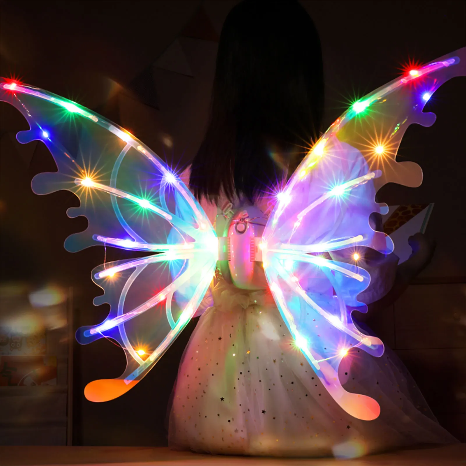 

Крылья эльфа, волшебные крылья, аксессуары, электрические крылья-бабочки с музыкальными лампочками, крылья ангела для детей, для девочек, украшение для дня рождения, домашнее животное